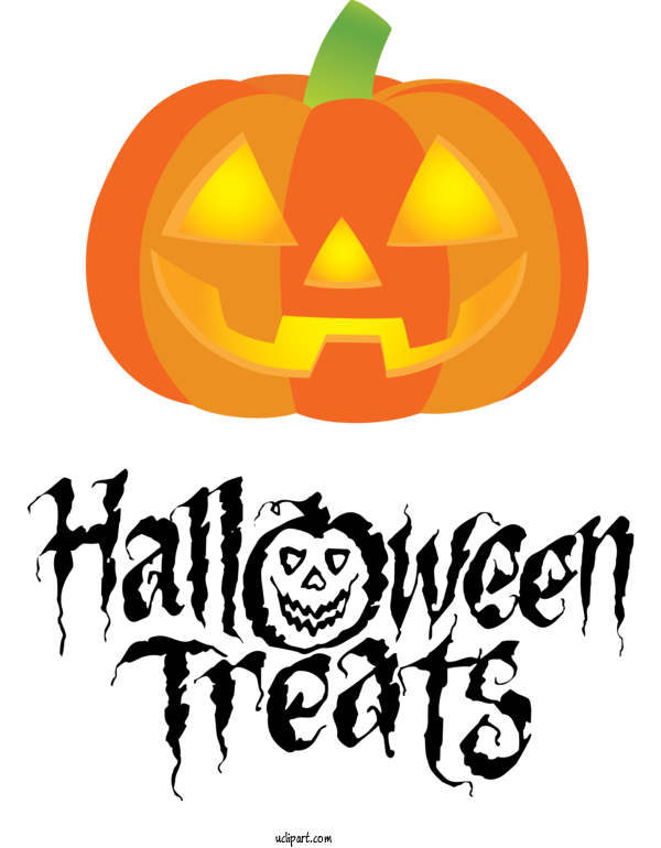 Free Holidays Jack O' Lantern Logo Yellow For Halloween Clipart Transparent Background