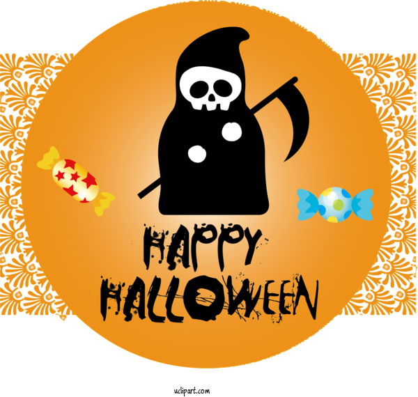 Free Holidays Logo Meter Line For Halloween Clipart Transparent Background