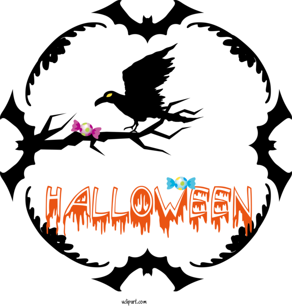 Free Holidays Logo Birds Design For Halloween Clipart Transparent Background