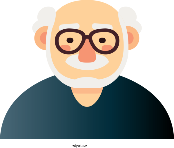 Free People Facial Hair Glasses Forehead For Elderly Clipart Transparent Background