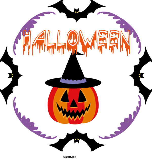Free Holidays Witch Design Orange For Halloween Clipart Transparent Background