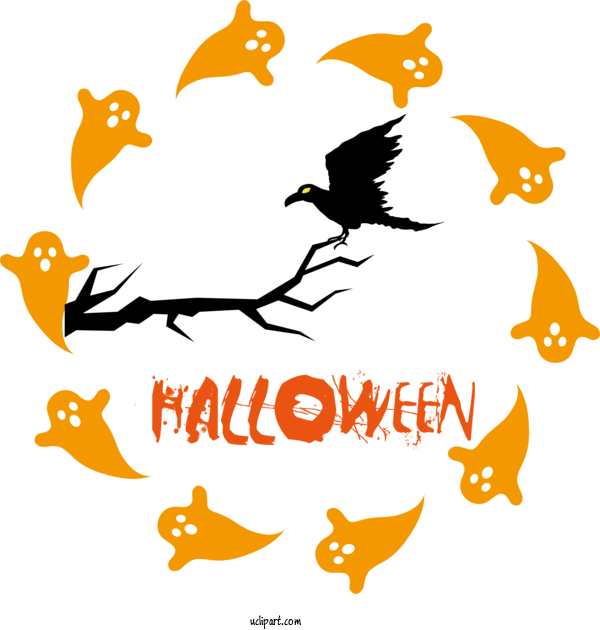 Free Holidays Birds Logo Meter For Halloween Clipart Transparent Background