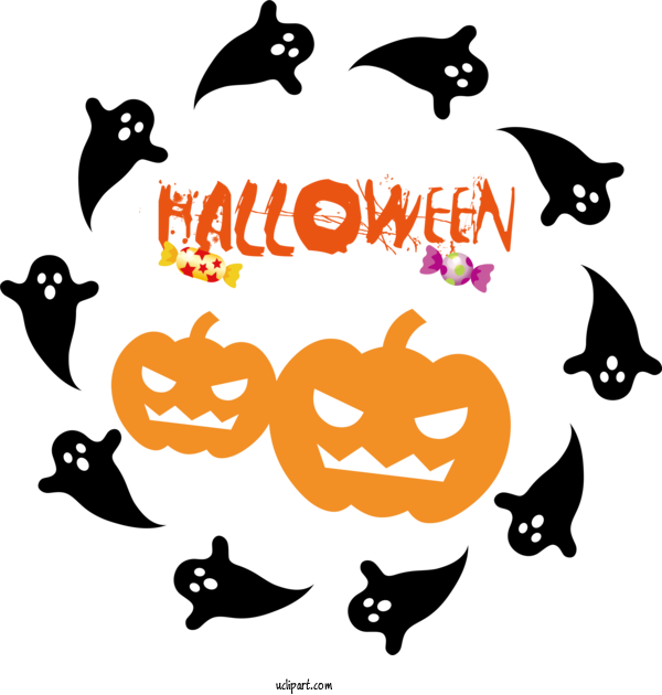 Free Holidays Cat Logo Design For Halloween Clipart Transparent Background
