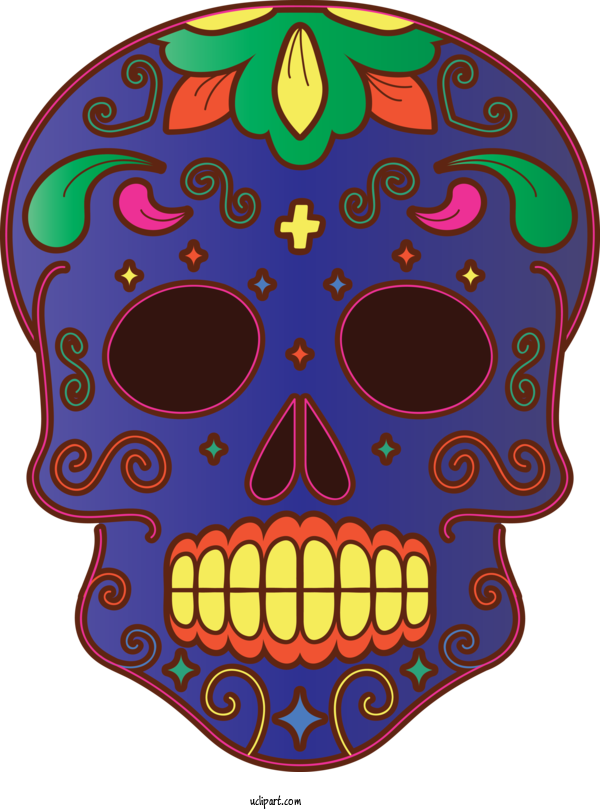 Free Holidays Day Of The Dead Drawing Skull Art For Day Of The Dead Clipart Transparent Background