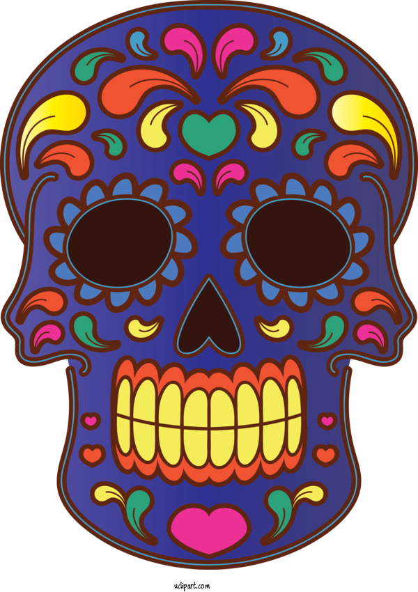 Free Holidays Skull Art Drawing Day Of The Dead For Day Of The Dead Clipart Transparent Background