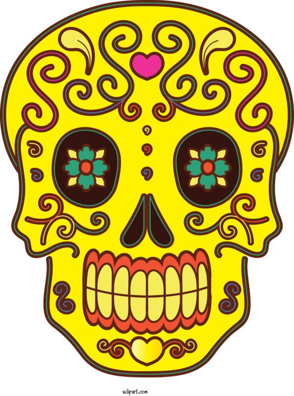 Free Holidays Day Of The Dead Calavera Festival De Las Calaveras For Day Of The Dead Clipart Transparent Background