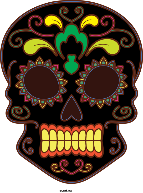 Free Holidays Drawing Day Of The Dead Visual Arts For Day Of The Dead Clipart Transparent Background