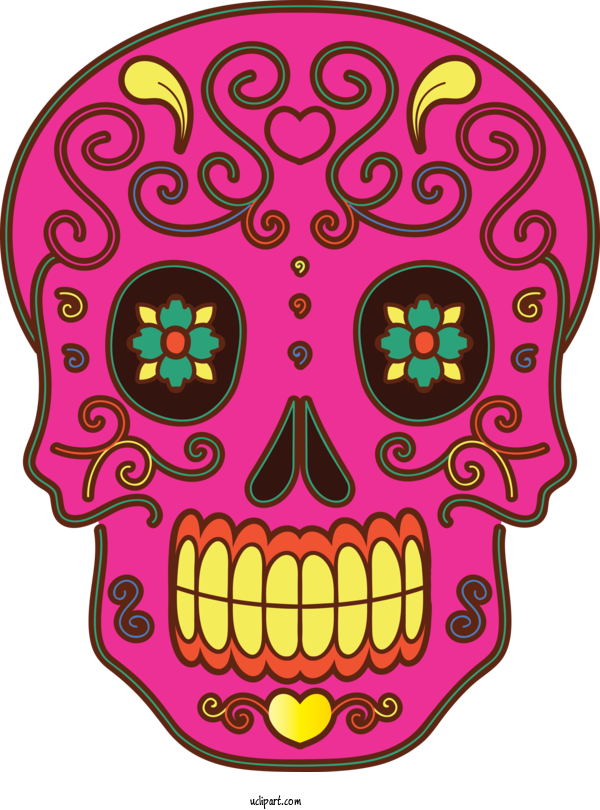 Free Holidays Day Of The Dead Drawing Visual Arts For Day Of The Dead Clipart Transparent Background
