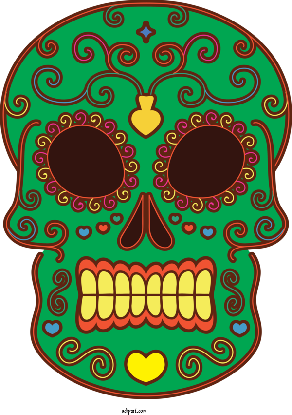 Free Holidays Skull Art Day Of The Dead Drawing For Day Of The Dead Clipart Transparent Background