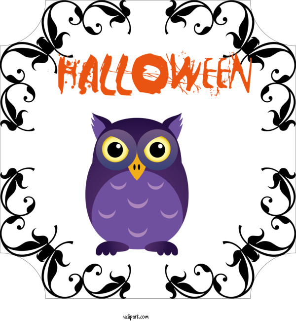 Free Holidays Owl M Birds Design For Halloween Clipart Transparent Background
