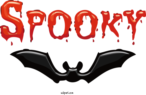 Free Holidays Cartoon Logo Text For Halloween Clipart Transparent Background