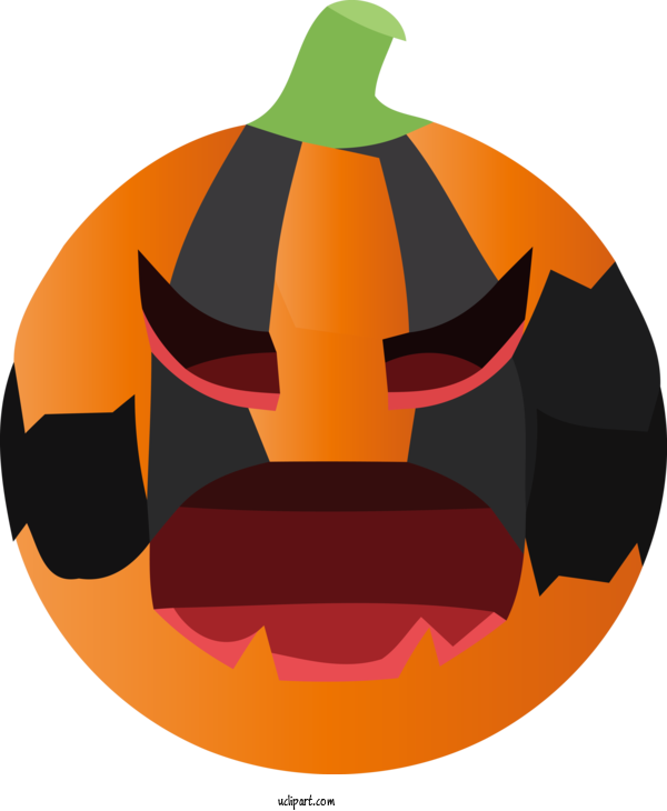 Free Holidays Jack O' Lantern Calabaza Squash For Halloween Clipart Transparent Background