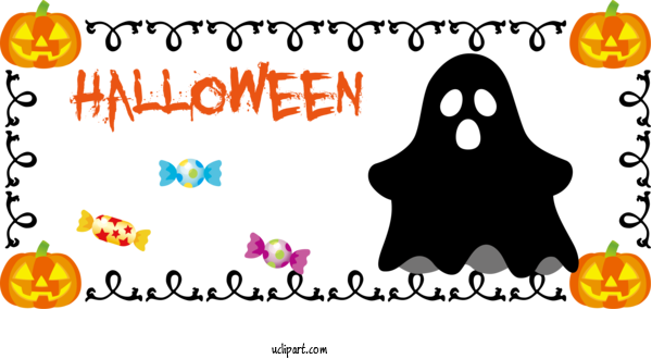 Free Holidays Cartoon Meter Line For Halloween Clipart Transparent Background