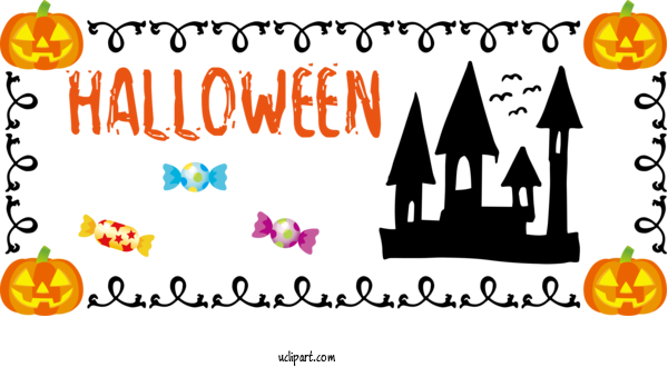 Free Holidays Cartoon Line Meter For Halloween Clipart Transparent Background
