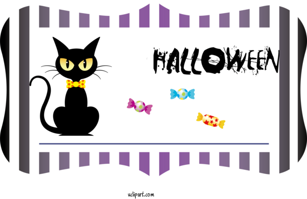 Free Holidays Cat Whiskers Logo For Halloween Clipart Transparent Background