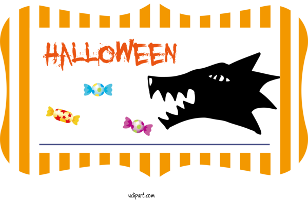 Free Holidays Yellow Line Meter For Halloween Clipart Transparent Background