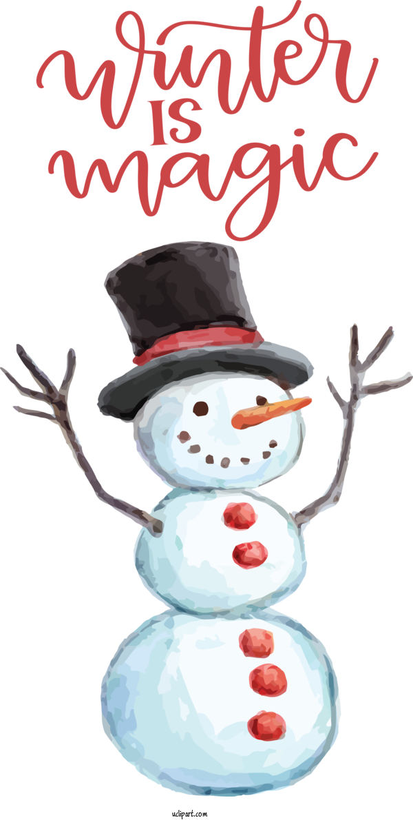 Free Nature Snowman Christmas Day Watercolor Painting For Winter Clipart Transparent Background