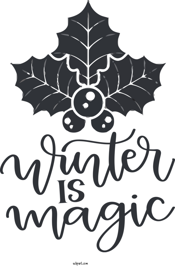 Free Nature Visual Arts Black And White Calligraphy For Winter Clipart Transparent Background