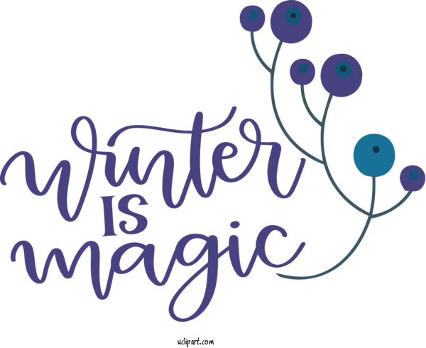 Free Nature Logo Text Design For Winter Clipart Transparent Background