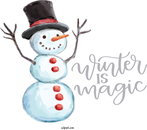 Free Nature Christmas Ornament Snowman Font For Winter Clipart Transparent Background