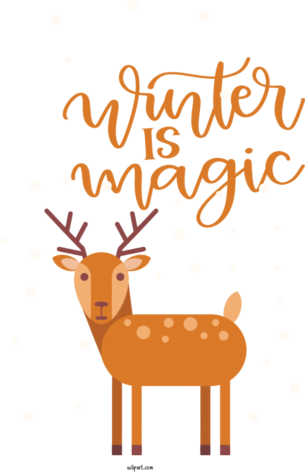 Free Nature Reindeer Deer Sticker For Winter Clipart Transparent Background