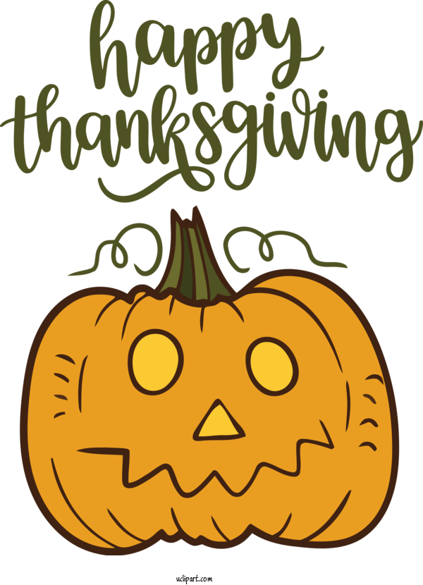 Free Holidays Jack O' Lantern Squash Text For Thanksgiving Clipart Transparent Background