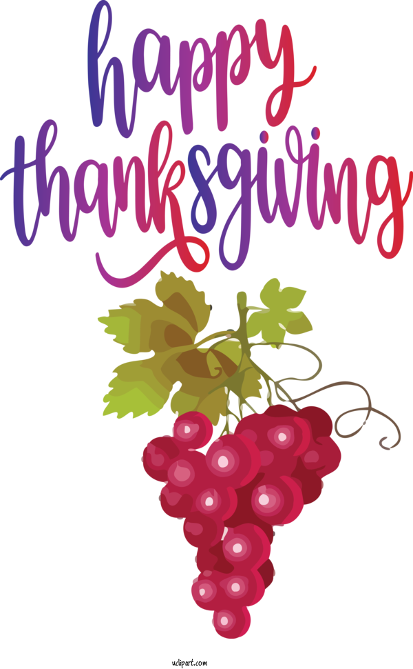Free Holidays Grape Floral Design Natural Foods For Thanksgiving Clipart Transparent Background