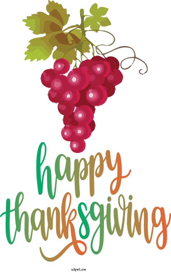 Free Holidays Grape Floral Design Natural Foods For Thanksgiving Clipart Transparent Background
