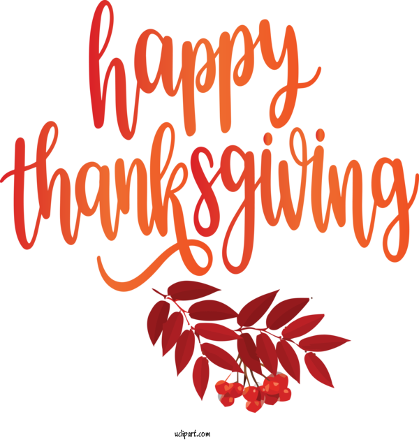 Free Holidays Flower Logo Calligraphy For Thanksgiving Clipart Transparent Background