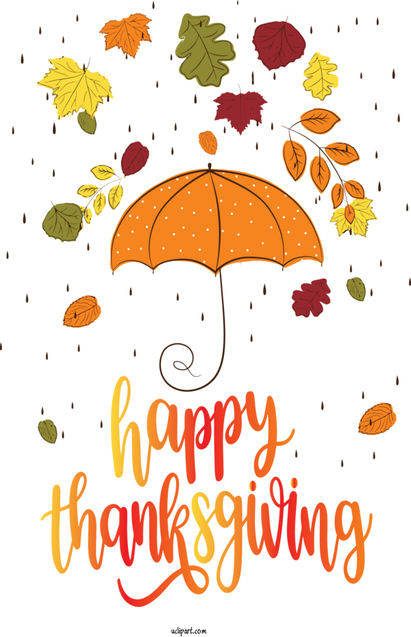 Free Holidays Autumn Umbrella Cartoon For Thanksgiving Clipart Transparent Background