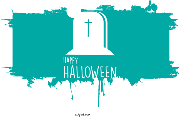 Free Holidays Logo Green Font For Halloween Clipart Transparent Background