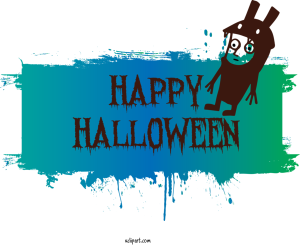 Free Holidays Logo Poster Cartoon For Halloween Clipart Transparent Background