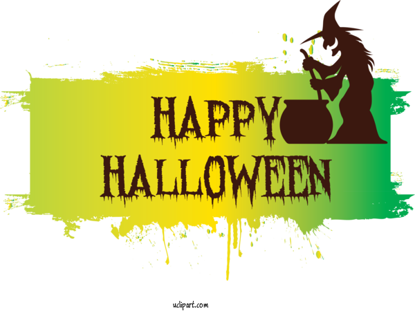 Free Holidays Poster Logo Text For Halloween Clipart Transparent Background