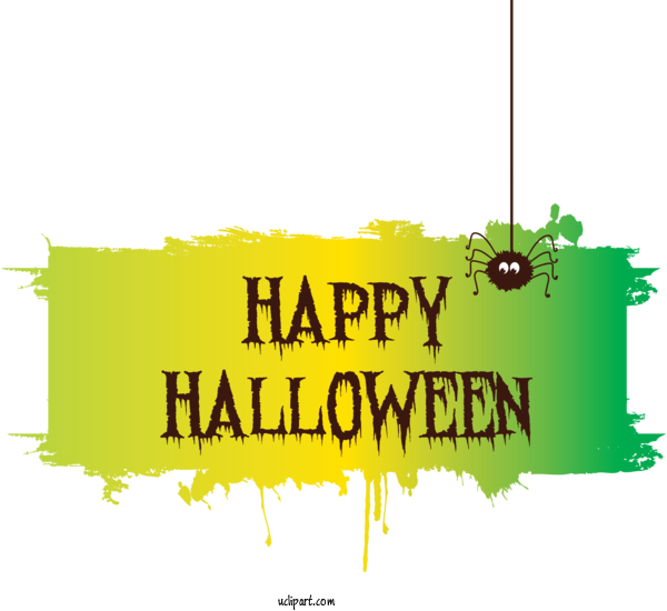 Free Holidays Logo Green Text For Halloween Clipart Transparent Background