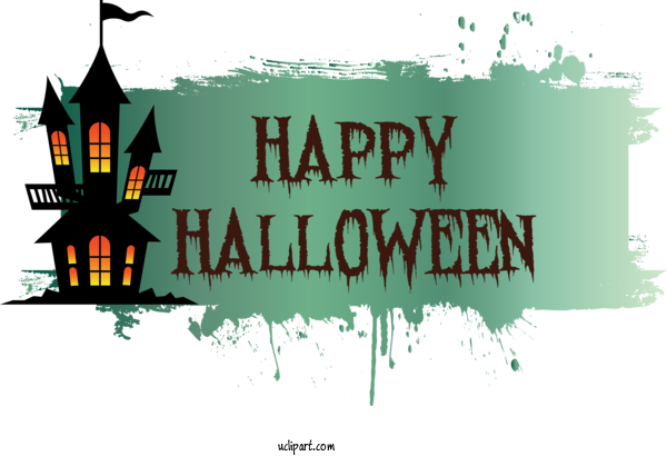 Free Holidays Poster Logo Font For Halloween Clipart Transparent Background