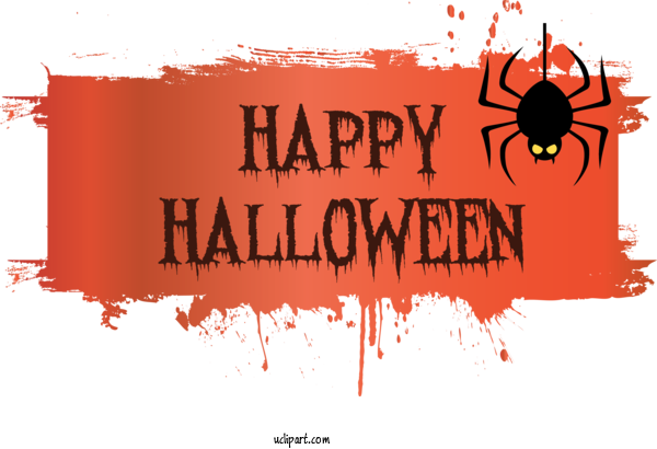 Free Holidays Spider Royalty Free Design For Halloween Clipart Transparent Background