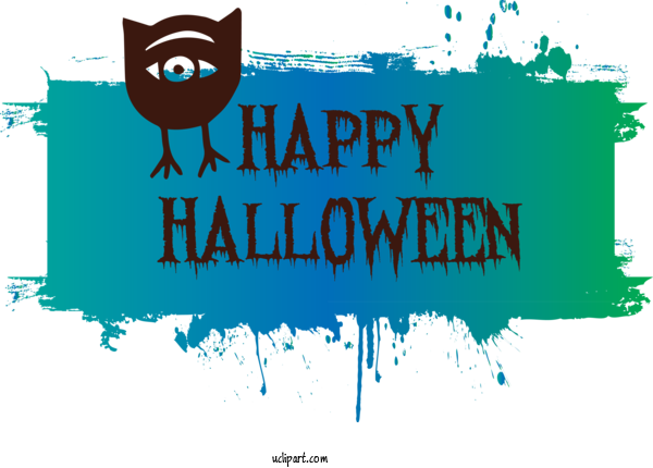 Free Holidays Poster Logo Character For Halloween Clipart Transparent Background