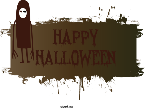 Free Holidays Poster Logo Font For Halloween Clipart Transparent Background