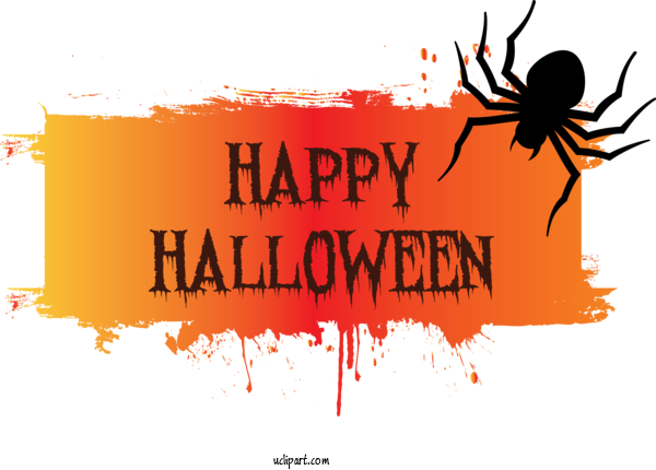 Free Holidays Spider  Orange S.A. For Halloween Clipart Transparent Background
