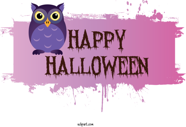 Free Holidays Owl M Logo Birds For Halloween Clipart Transparent Background