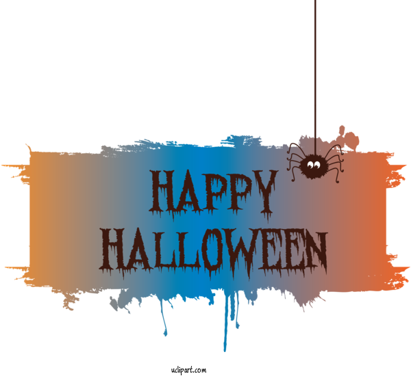 Free Holidays Logo Font Line For Halloween Clipart Transparent Background