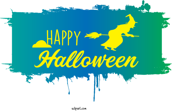 Free Holidays Logo Aqua M Green For Halloween Clipart Transparent Background