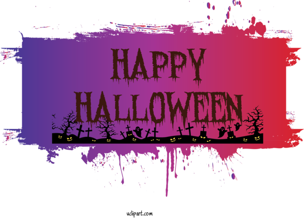 Free Holidays Poster Design Font For Halloween Clipart Transparent Background