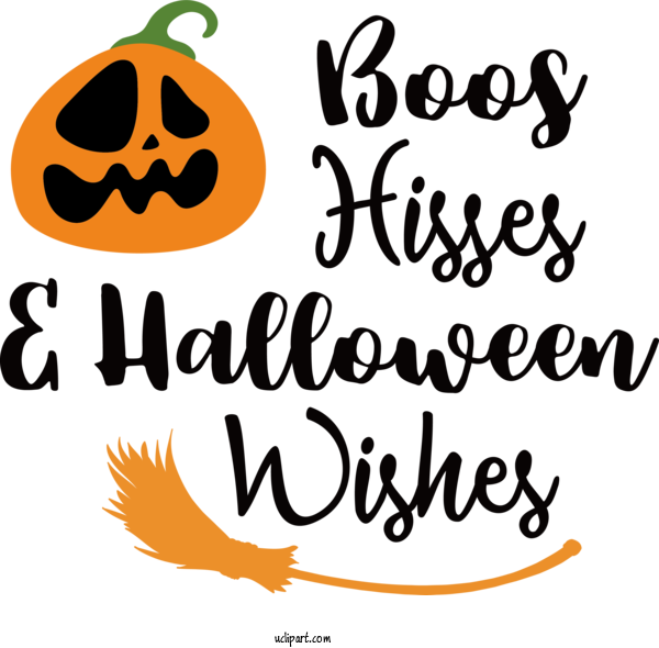 Free Holidays Pumpkin Text Line For Halloween Clipart Transparent Background