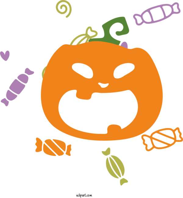 Free Holidays Cricut Pumpkin Cartoon For Halloween Clipart Transparent Background