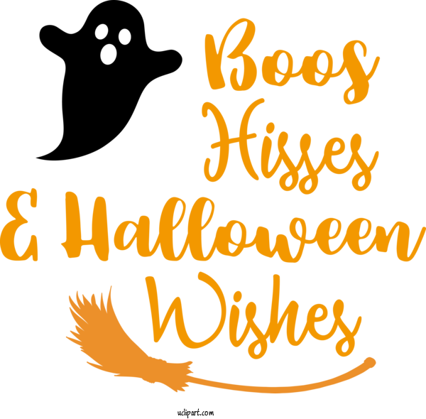 Free Holidays Yellow Text Dog For Halloween Clipart Transparent Background