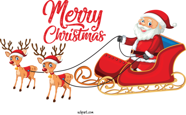 Free Holidays Santa Claus Christmas Day Reindeer For Christmas Clipart Transparent Background