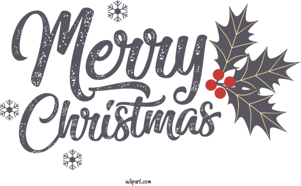 Free Holidays Logo Font Design For Christmas Clipart Transparent Background