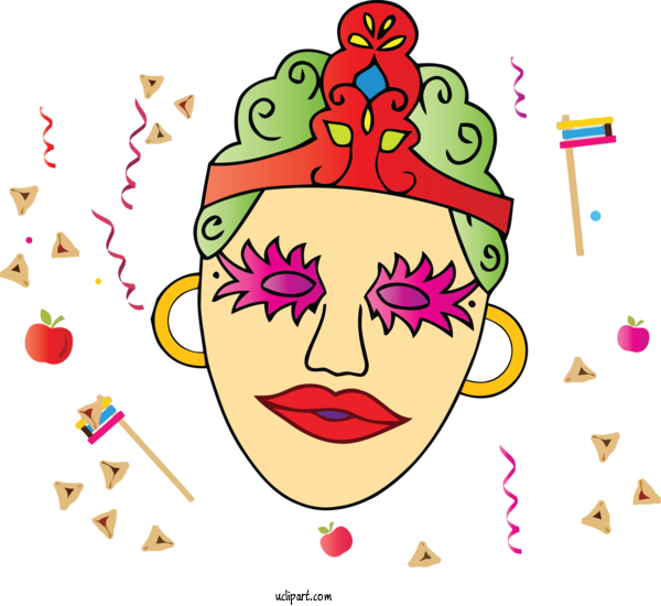 Free Holidays Smile Facial Expression Visual Arts For Purim Clipart Transparent Background