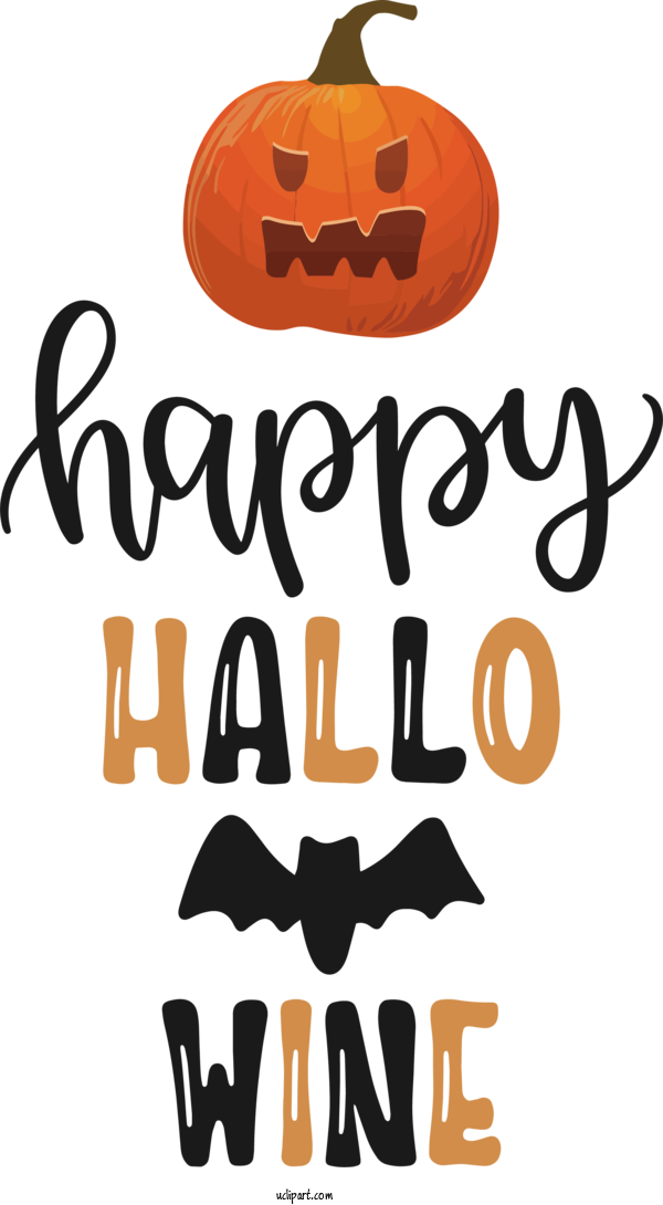 Free Holidays Jack O' Lantern Logo Text For Halloween Clipart Transparent Background